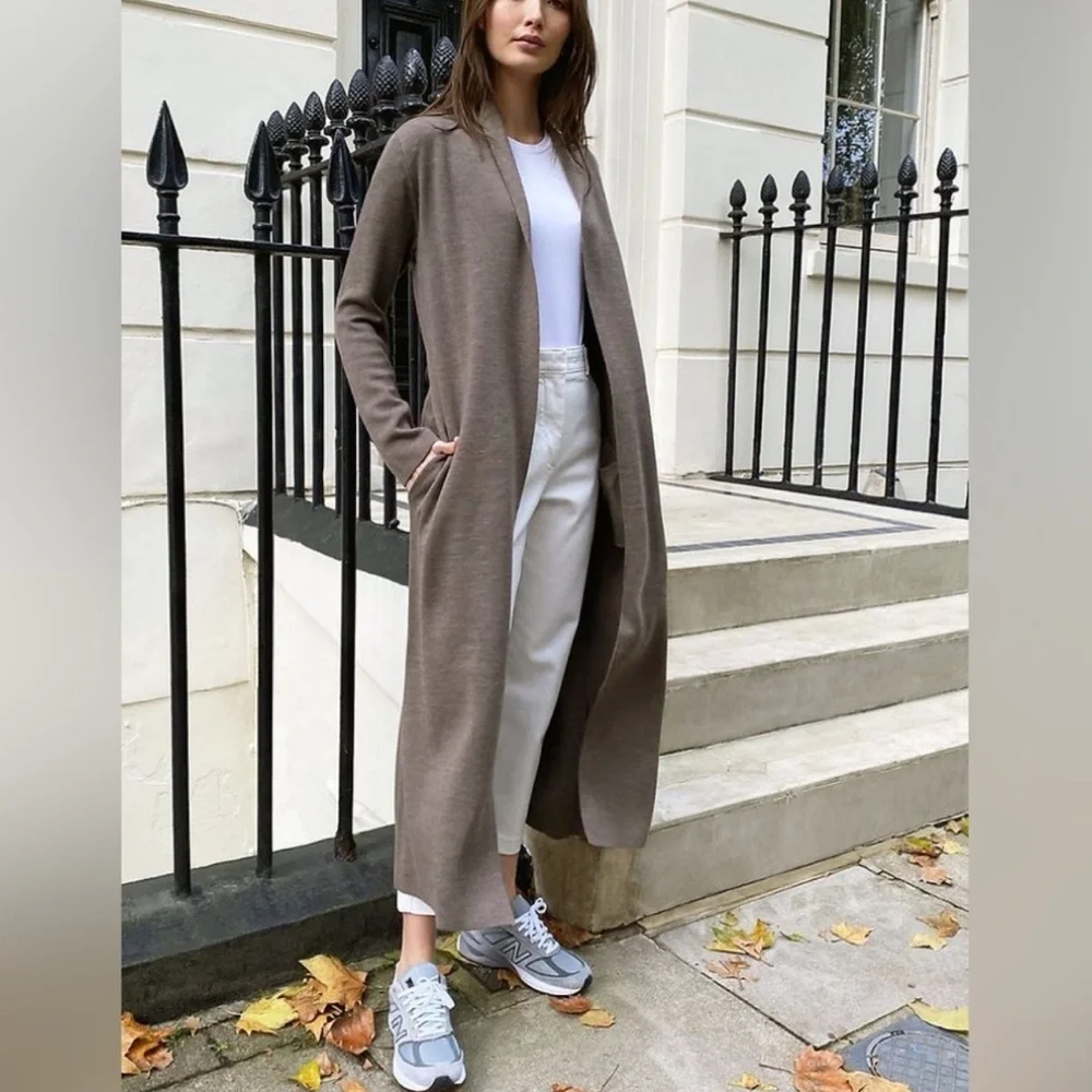 Aritzia Babaton Kirby Merino Wool Blend Long Cardigan Sweater - Picture 2 of 11